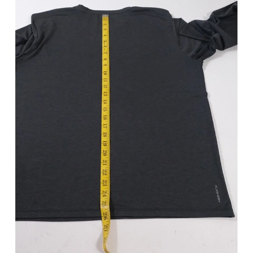 The North Face Shirt Mens L Gray FlashDry Long Sleeve Training Shoulder Vents